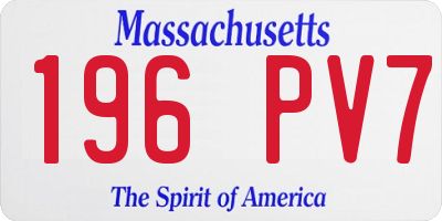 MA license plate 196PV7