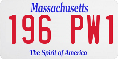 MA license plate 196PW1