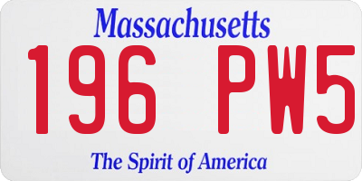 MA license plate 196PW5