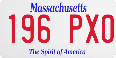 MA license plate 196PX0
