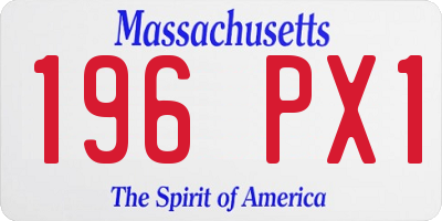 MA license plate 196PX1