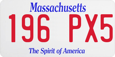 MA license plate 196PX5