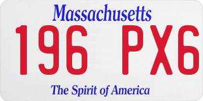 MA license plate 196PX6