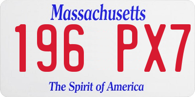 MA license plate 196PX7