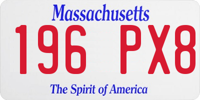 MA license plate 196PX8