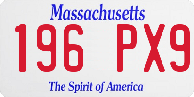 MA license plate 196PX9