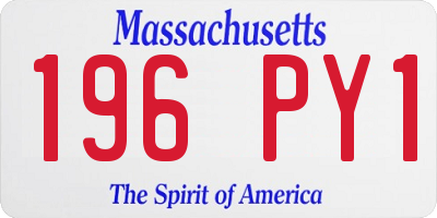 MA license plate 196PY1