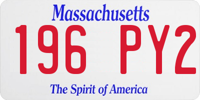 MA license plate 196PY2