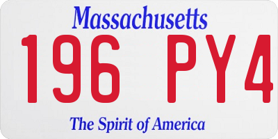 MA license plate 196PY4