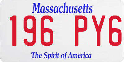 MA license plate 196PY6