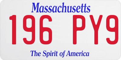 MA license plate 196PY9