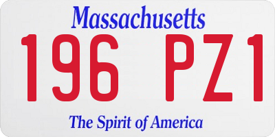MA license plate 196PZ1