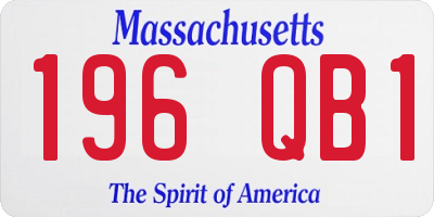 MA license plate 196QB1