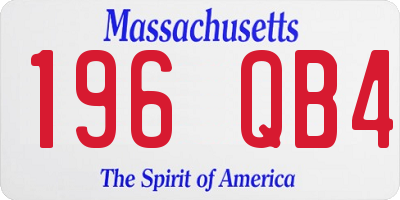 MA license plate 196QB4