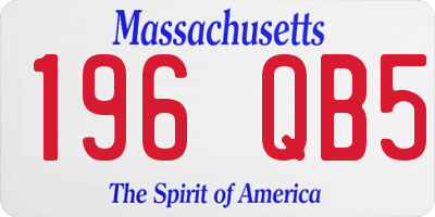 MA license plate 196QB5