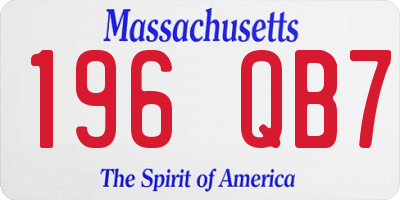 MA license plate 196QB7