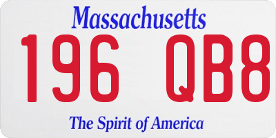 MA license plate 196QB8