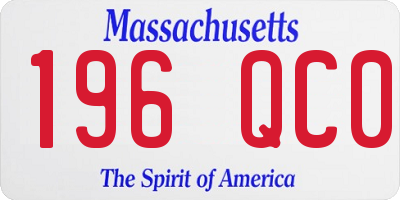 MA license plate 196QC0