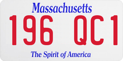MA license plate 196QC1