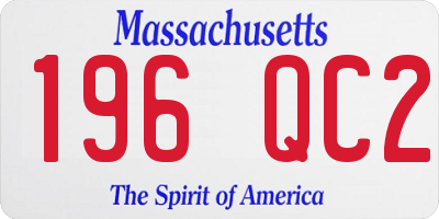 MA license plate 196QC2