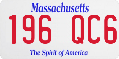 MA license plate 196QC6