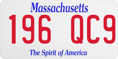 MA license plate 196QC9