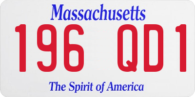 MA license plate 196QD1