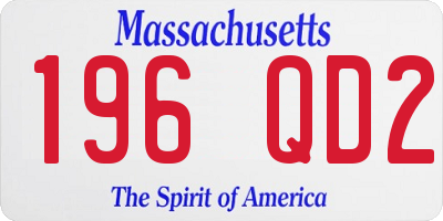 MA license plate 196QD2