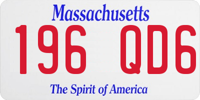 MA license plate 196QD6
