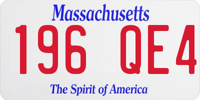 MA license plate 196QE4