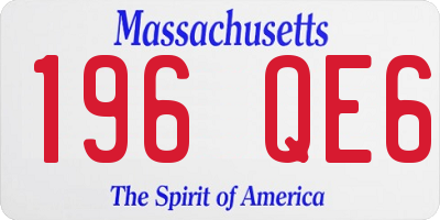 MA license plate 196QE6