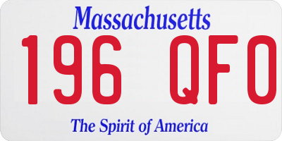MA license plate 196QF0