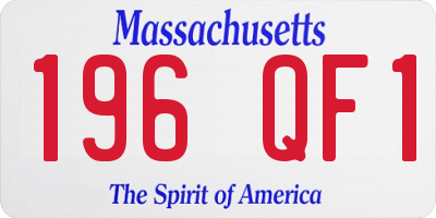 MA license plate 196QF1