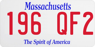 MA license plate 196QF2