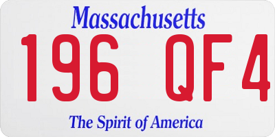 MA license plate 196QF4