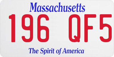 MA license plate 196QF5