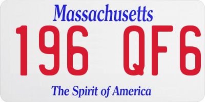 MA license plate 196QF6