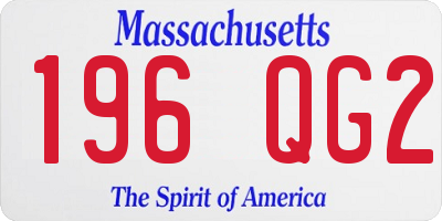 MA license plate 196QG2