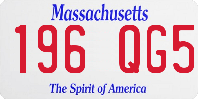 MA license plate 196QG5