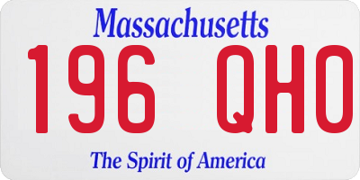 MA license plate 196QH0