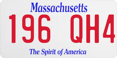 MA license plate 196QH4