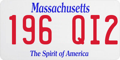 MA license plate 196QI2