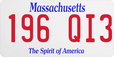 MA license plate 196QI3