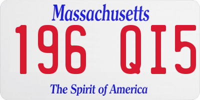 MA license plate 196QI5