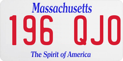 MA license plate 196QJ0