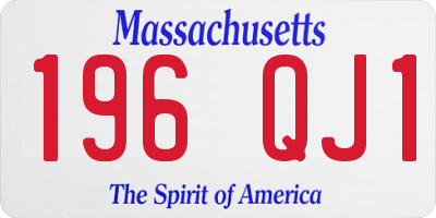 MA license plate 196QJ1