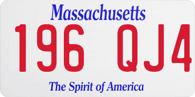 MA license plate 196QJ4