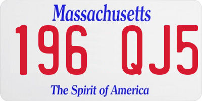 MA license plate 196QJ5
