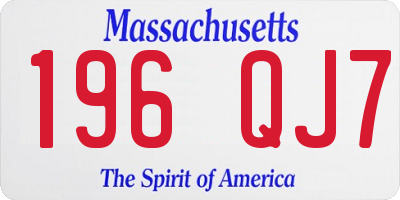 MA license plate 196QJ7