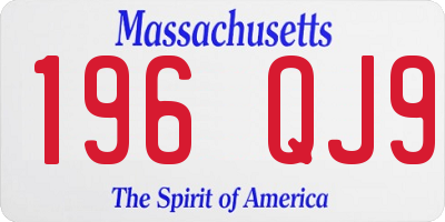 MA license plate 196QJ9